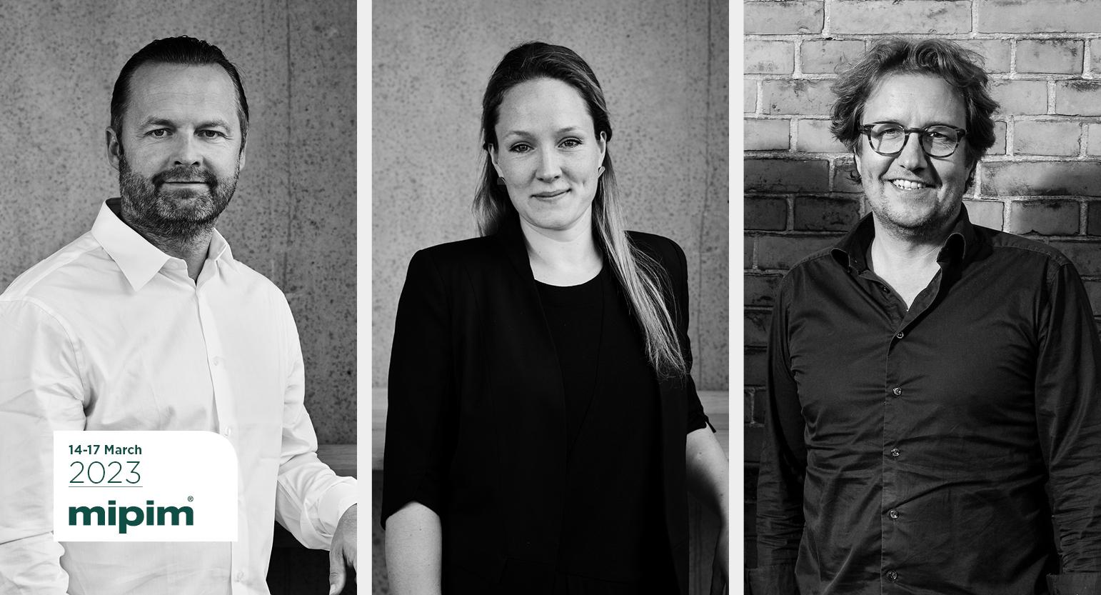 Anders Strange, Kathrine H. Stærmose og Søren Stoustrup repræsenter AART på tværs af hele Skandinavien til MIPIM 2023.